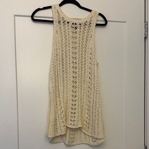 Cream Sleeveless Knit Top